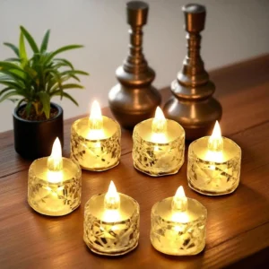 Luxury Flameless LED Tea Light Candle Set (Pack of 6) – Warm White Decorative Candles