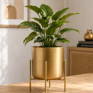 Velora Luxe Gold Metal Planter Stand