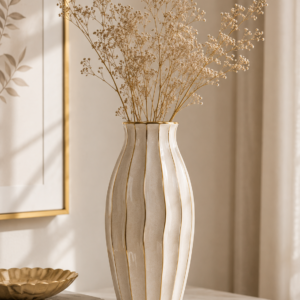 Velora Luxe Fluted Ceramic Vase