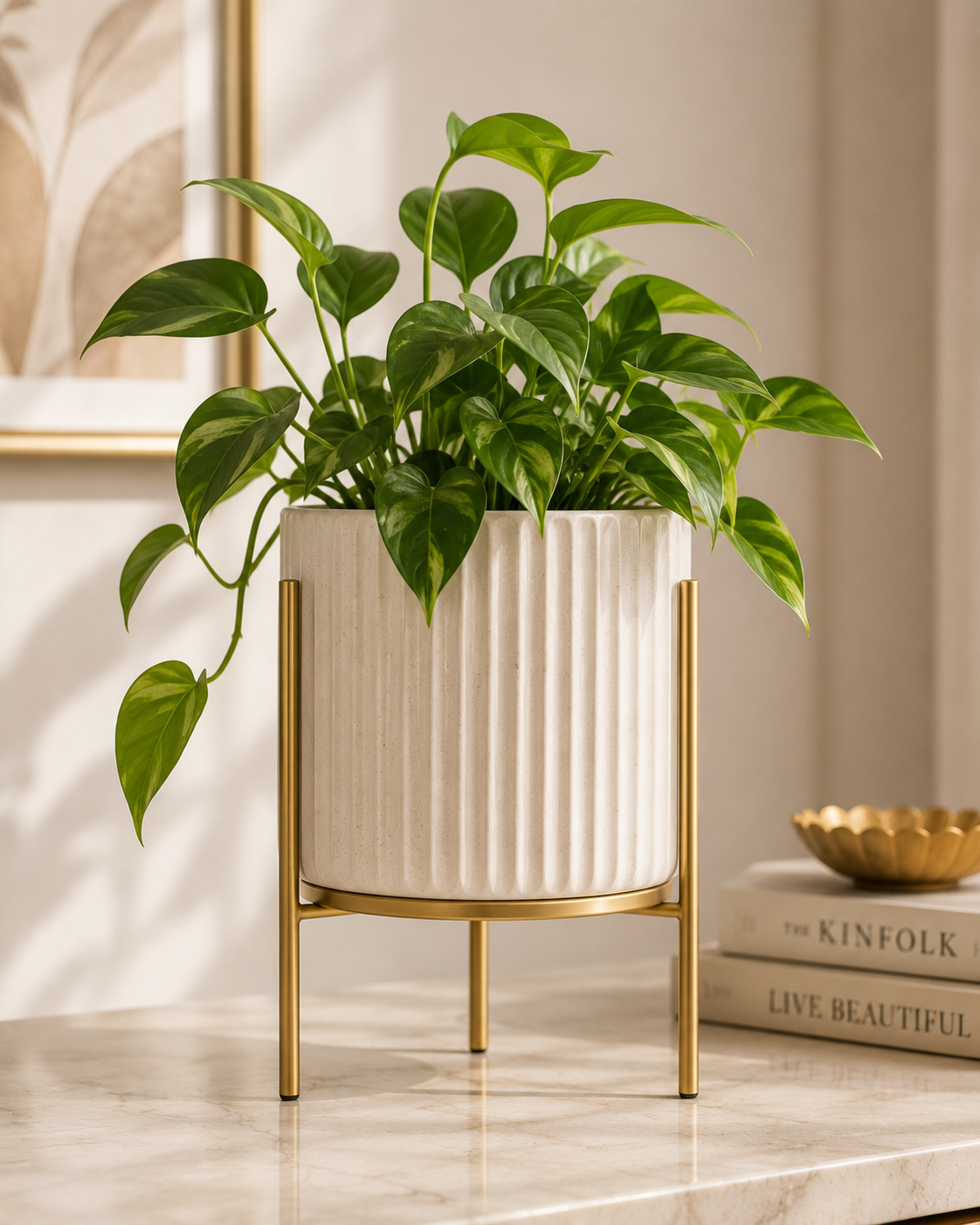 Velora Nordic Ceramic Planter – Ivory White